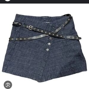 Burberry Dark Blue Denim Skirt with Belt